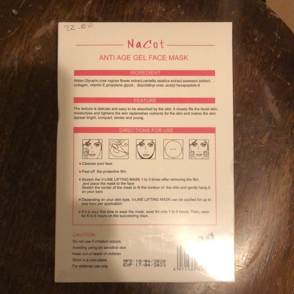 NEW- NaCot V-Line Mask 8 Pcs Chin Up Patches - Picture 3 of 9